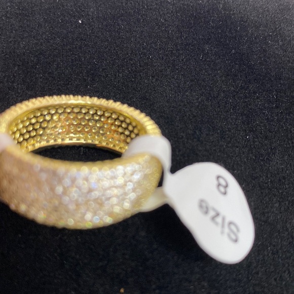 Gold sterling silver ring NWT! So sparkly! Gold tone band with sparkle! - Picture 7 of 16